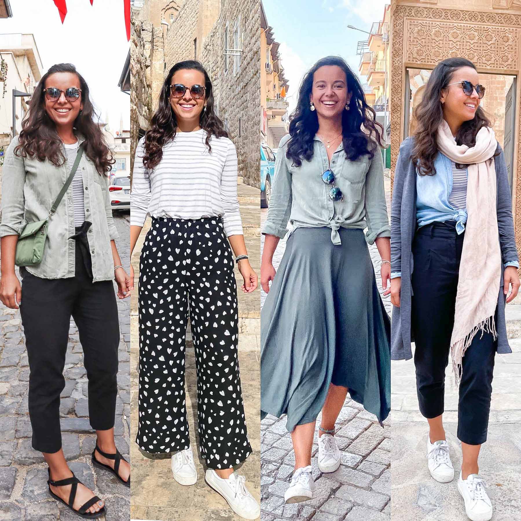 what to wear long haul flight best airport outfits (11) - Polkadot